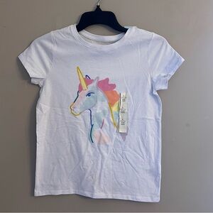 Girls Cat & Jack Unicorn Print Kids Short Sleeve T-Shirt Size 8/10